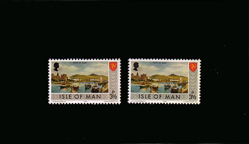 The 3p showing the error of colour for the border ''GREY-BROWN''.<br/>A superb unmounted mint single with normal for comparison.<br/>SG Cat 225 
<br/>NOTE: The error resembles the colour of the 2p