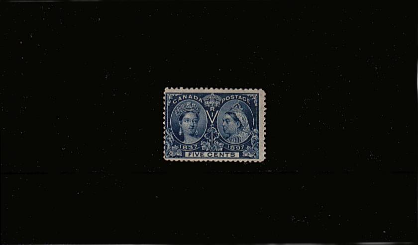 5c Deep Blue Queen Victoria Jubilee Issue<br/>
A lightly mounted mint single. SG Cat 55.00
<br/><b>QJX</b>