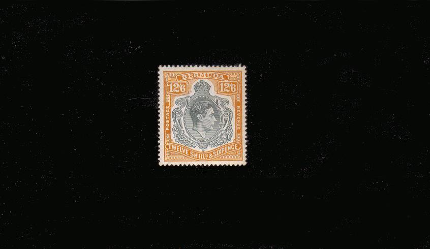 12/6d Deep Grey and Brownish Orange<br/>A lightly mounted mint single.<br/>SG Cat 600<br/><b>QPX</b>