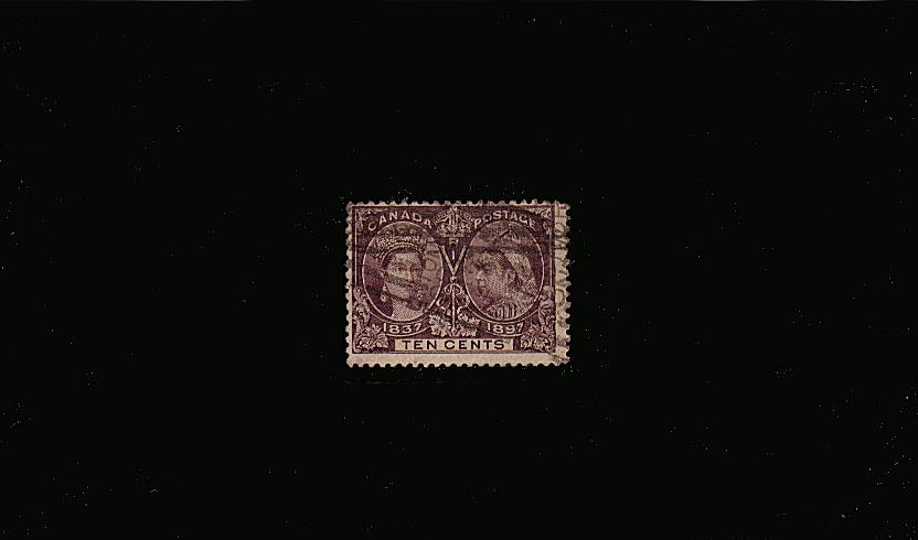 10c Purple ''Queen Victoria Jubilee Issue''<br/>A good sound used stamp with a tiny, light thin on back NW corner. SG Cat 70 


<br/><b>QPX</b>