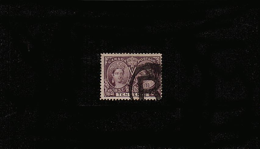 10c Purple ''Queen Victoria Jubilee Issue''<br/>
A good sound used stamp canceled with a large Registered cancel. SG Cat 70