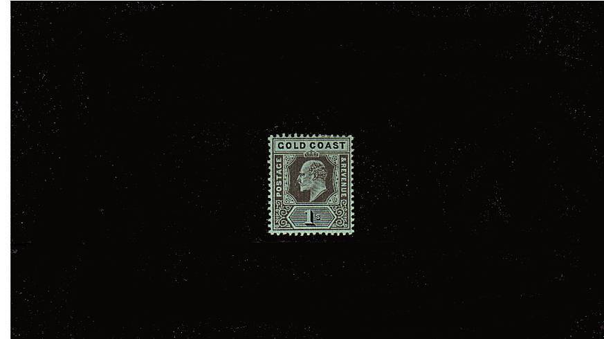 1/- Black on Green - Watermark Multiple Crown CA<br/>
A fine lightly mounted mint single. SG Cat 29