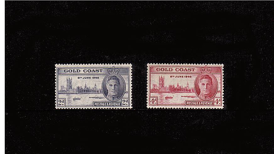 The Victory set of two - Perforation 13x14<br/>
A superb unmounted mint set of two. SG Cat 35