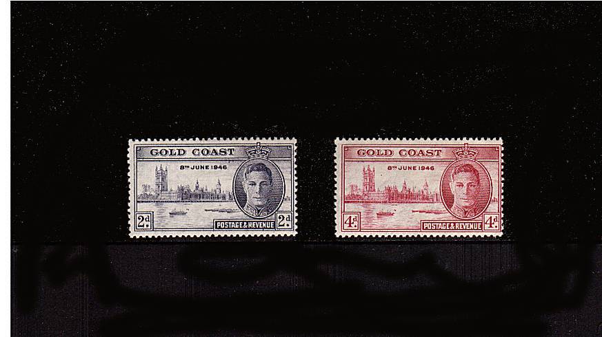 The Victory set of two - Perforation 13x14<br/>
A fine lightly mounted mint set of two. SG Cat 35