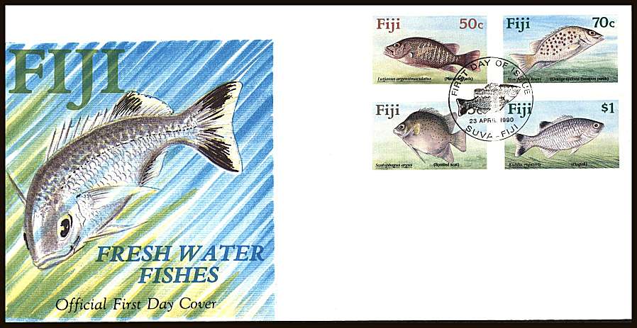 Freshwater Fish<br/>on an unaddressed illustrated First Day Cover