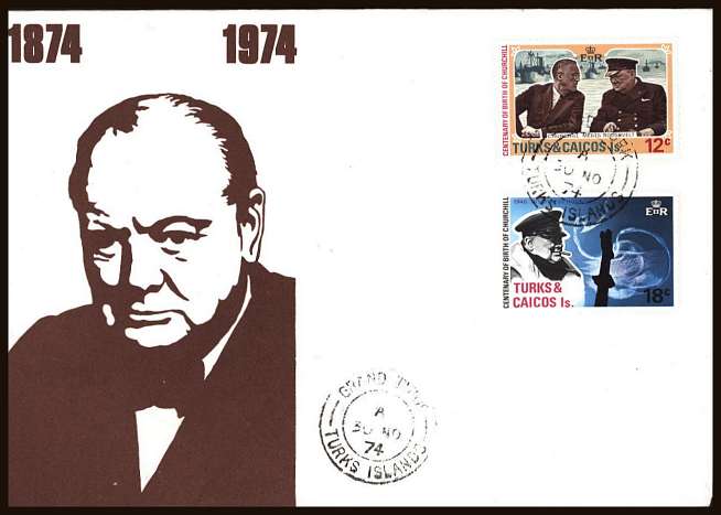 Churchill set of two on an unaddressed illustrated First Day Cover.