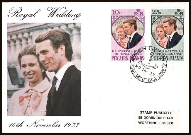 Royal Wedding  set of two on an unaddressed illustrated First Day Cover.