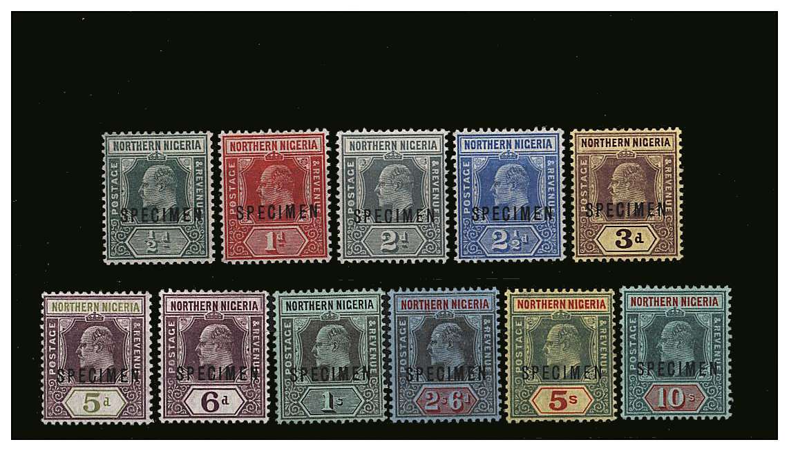 The Multiple Crown CA watermark set of eleven fine lightly mounted mint overprinted ''SPECIMEN''. A fine and fresh rare set!

<br><b>QQV</b>