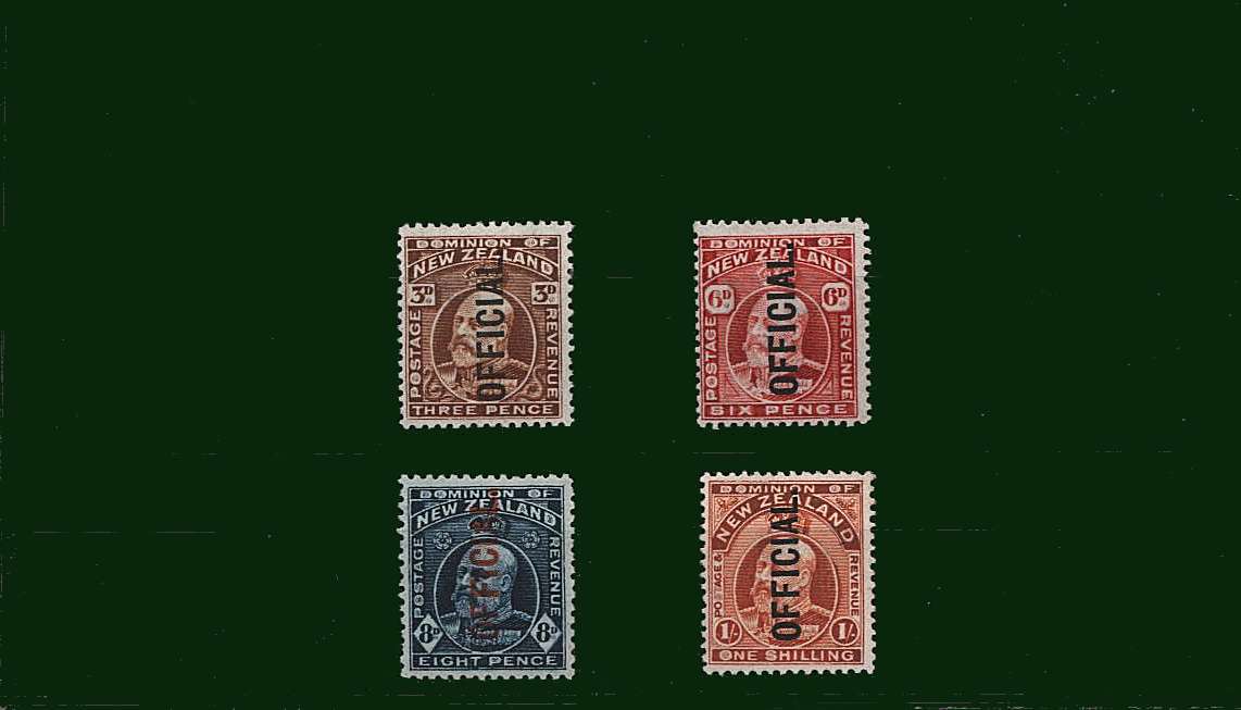 The OFFICIALS set of four good mounted mint. Fine and fresh.<br/>SG Cat £125