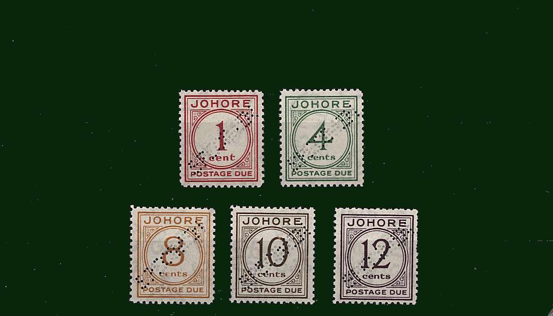 The Postage Due set of five perfined <b>''SPECIMEN''</b> superb unmounted mint. <br/>Rare to find unmounted mint!
<br/><b>BBD</b>