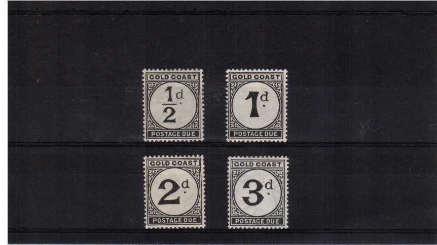 Postage Dues set of four on yellowish Toned Paper very lightly mounted mint> SG Cat 48.00