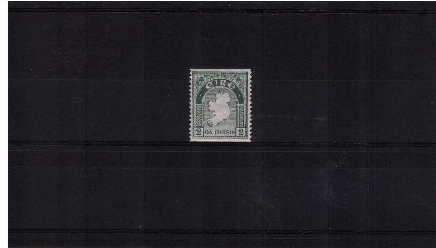 2d Grey-Green - Coil single - Imperforate x Perforation 14 superb very lightly mounted mint.