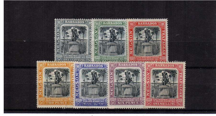 The Nelson Centenary set of seven lightly mounted mint, bright and fresh.<br><b>ZKS</b>