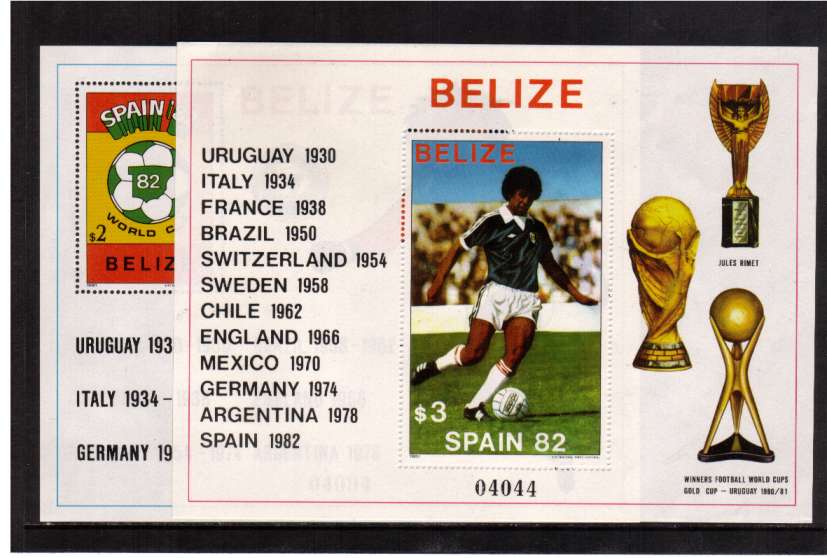 World Cup Football Championships - Spain (1st Issue) set of two minisheets superb unmounted mint.