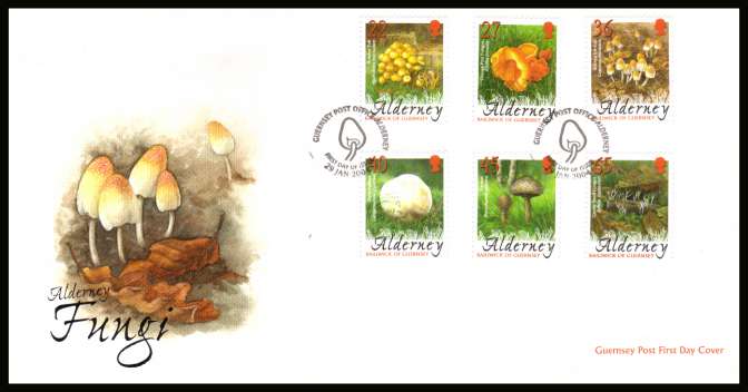 Fungi Mushrooms set of six on unaddressed illustrated First Day Cover with special cancel.