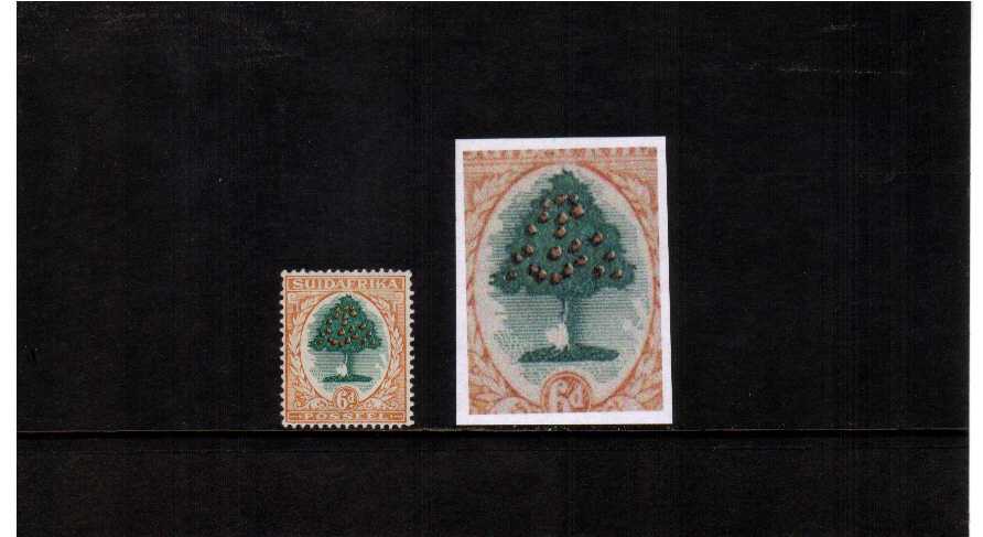 superb unmounted mint single showing lage parts of the green unprinted