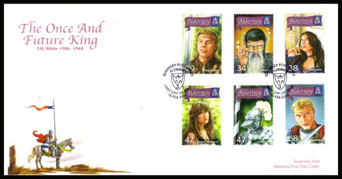 Future King set of six on unaddressed illustrated First Day Cover with special cancel.