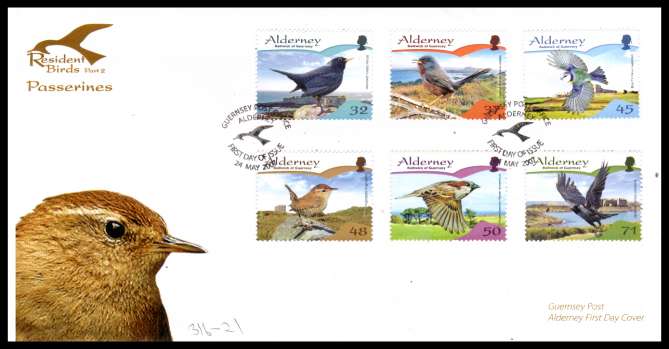 Resident Birds - Part 2 - set of eight on unaddressed illustrated First Day Cover with special cancel.
