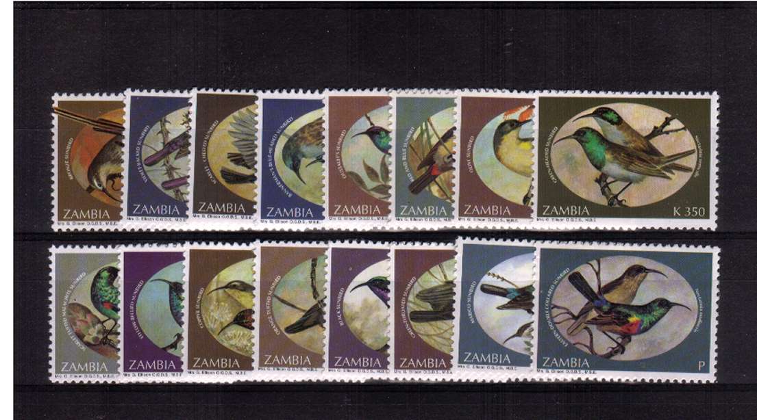 Birds set of sixteen the includes the NVI stamps superb unmounted mint. A seldom seen set!