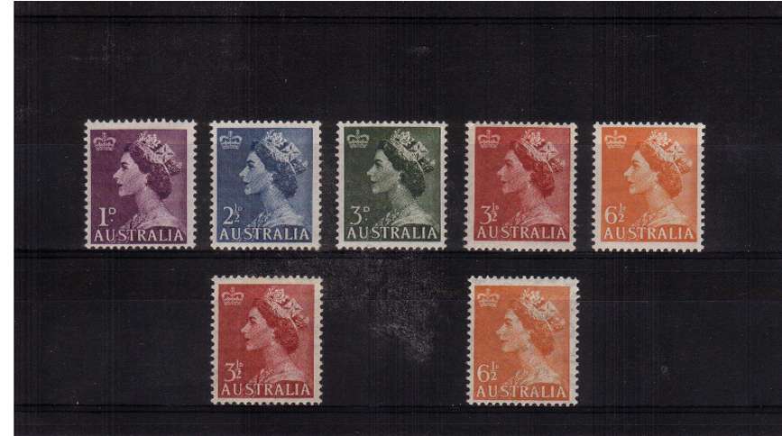 A superb unmounted mint set of seven,<br/>the top line unwatermarked, the lower line watermarked.<br/><b>BBP</b>