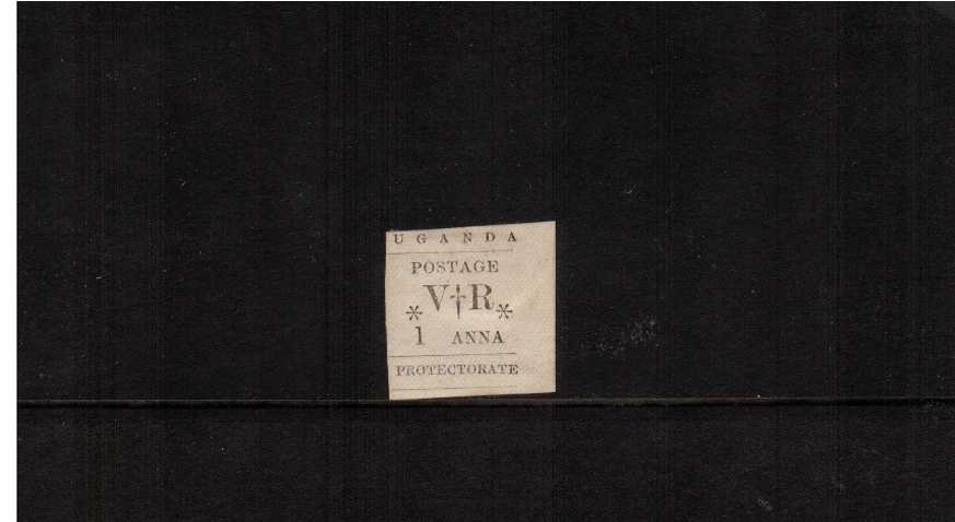 1 anna Black - with Thin ''1''<br/>
A fine fresh unused stamp with no gum as issued. SG Cat 110
<br/><b>ZQR</b>