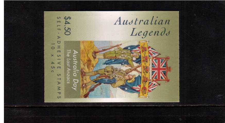 $4.50 Australian Legends - 4th Series ''The Last Anzacs'' complete booklet