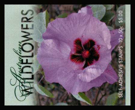 $5.00 Australian Wildflowers complete unfolded flat booklet 

