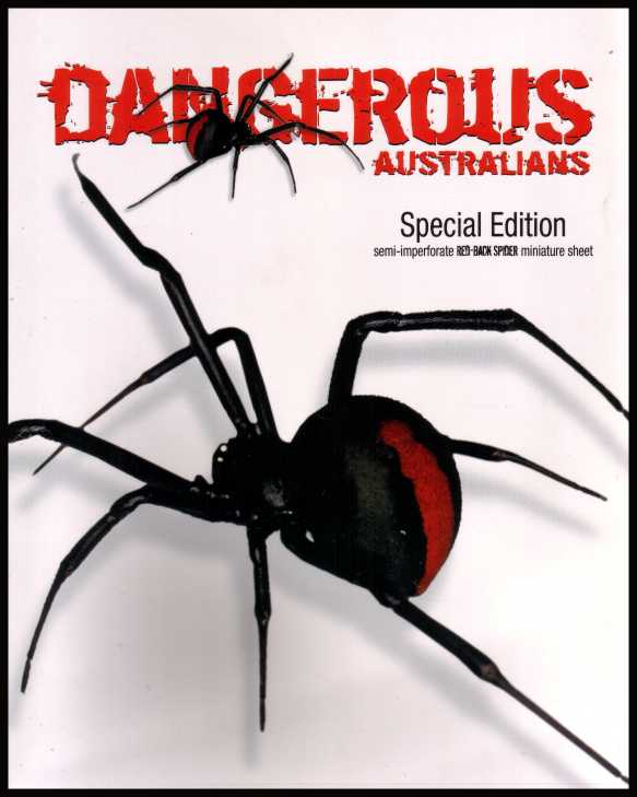''Dangerous Australians'' Complete presentation pack containing special part imperforate limited edition minisheet. Very scare!