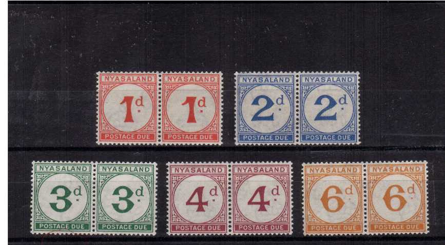 Postage Due set of five in superb unmounted mint pairs.
<br/><b>AQC</b>