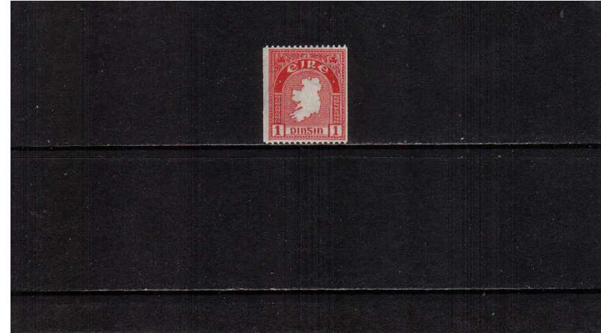 1d Carmine ''E'' watermarked coil - Perforation 15 x Imperforte - A superb unmounted mint single. 
<br><b>XPX</b>
