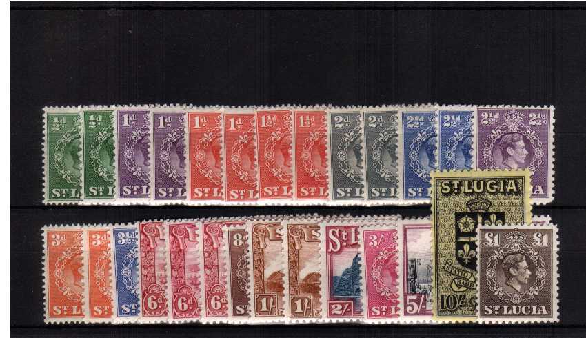 The George 6th set of seventeen plus the ten<br/>extra perforation changes and shade superb unmounted mint. <br/>Difficult set to build. SG Cat 174+
<br/><b>BBP</b>