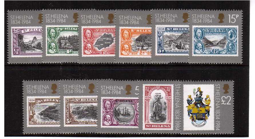 150th anniversary of St. Helena<br/>A superb unmounted mint set of eleven.
