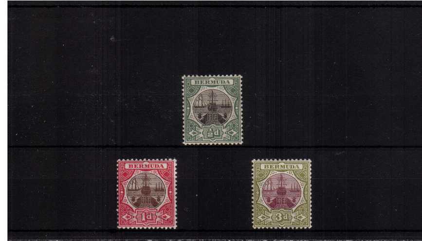 The watermark ''Crown CA'' complete set of three lightly mounted mint. 
<br/><b>QGX</b>