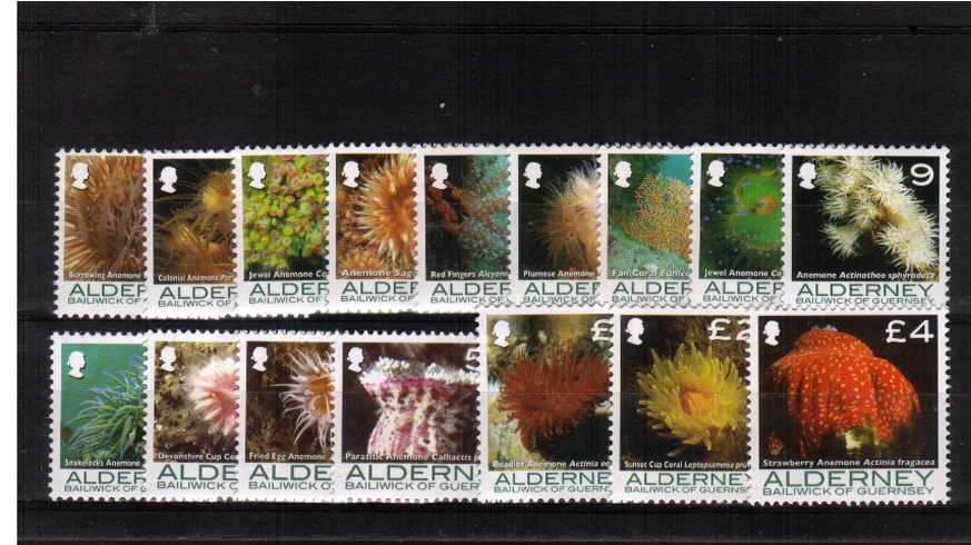 Corals and Anemones set of sixteen superb unmounted mint.