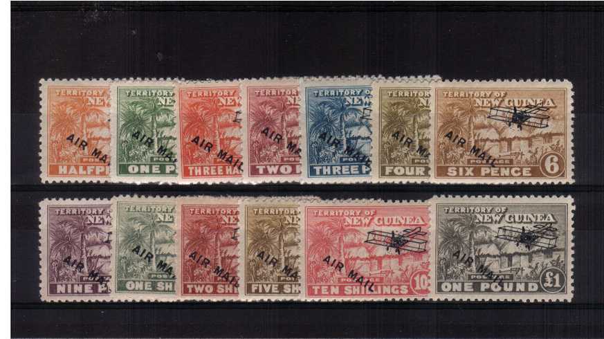 The ''AIRMAIL and AIRCRAFT'' overprint complete set of thirteen fine very lightly mounted mint. 
<br/><b>ZKW</b>