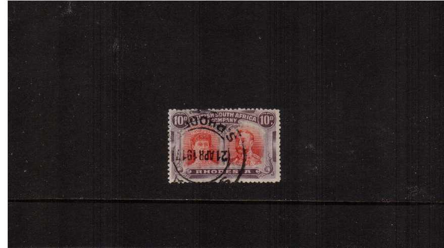 10d Scarlet and Reddish Purple - Perforation 14<br/>A good fine used stamp.<br><b>ZKX</b>