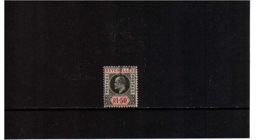 1R50 Black and Carmine - Watermark Multiple Crown CA<br/>A good used single. SG Cat 65