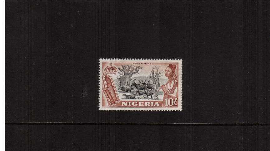 10/- Black and Red-Brown  definitive single superb unmounted mint.
