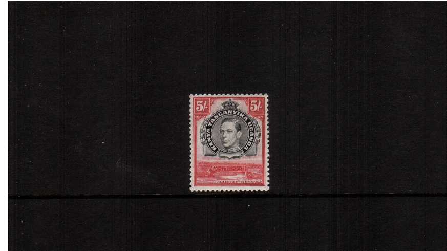 5/- Black and Carmine - Perforation 13<br/>
A fine lightly mounted mint stamp.