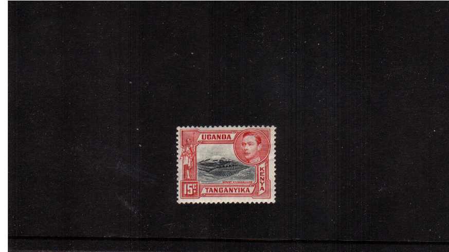 15c Black & Rose-Red - Perforation 13.<br/>A fine lightly mounted mint single.