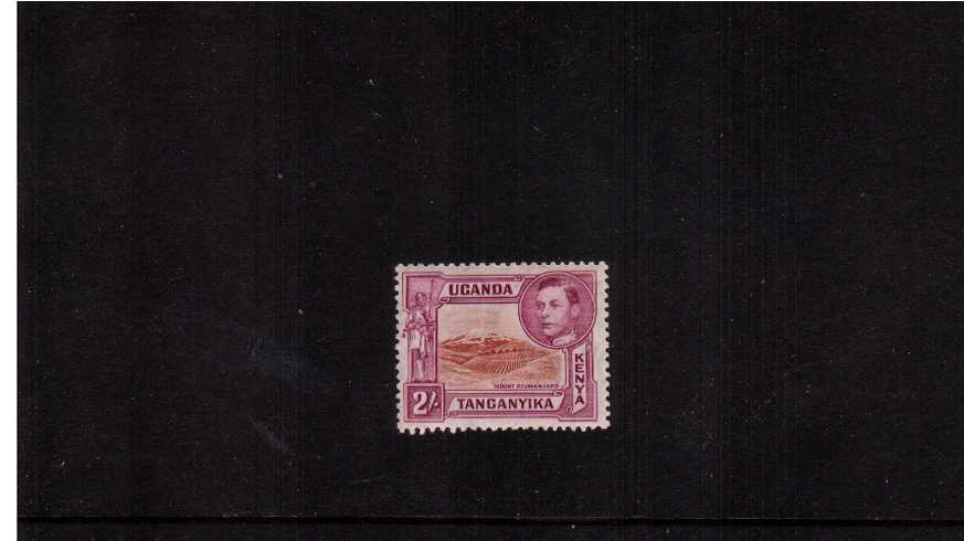 2/- Brown & Purple - Perforation 13<br/>A fine lightly mounted mint stamp.