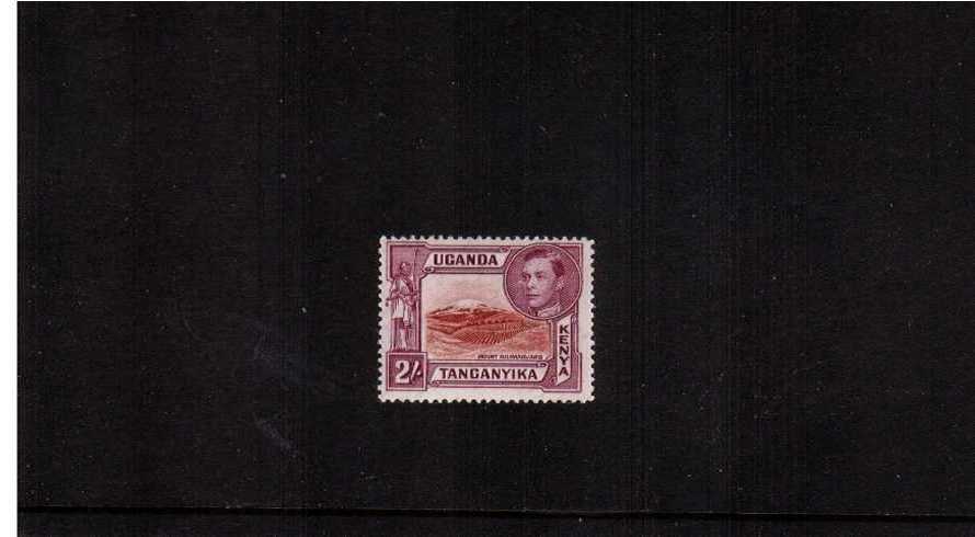 2/- Brown & Purple - Perforation 13x13<br/>A superb unmounted mint single