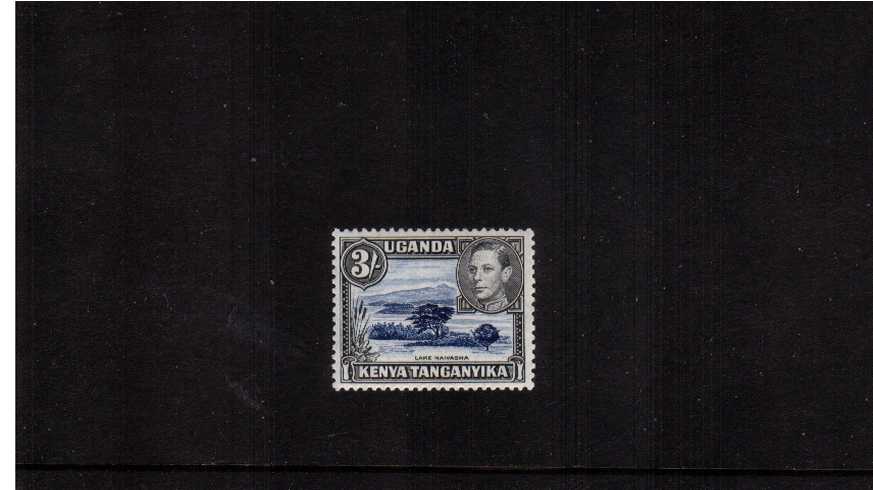 3/- Deep Violet-Blue and Black - Perforation 13x12<br/>A superb unmounted mint single.