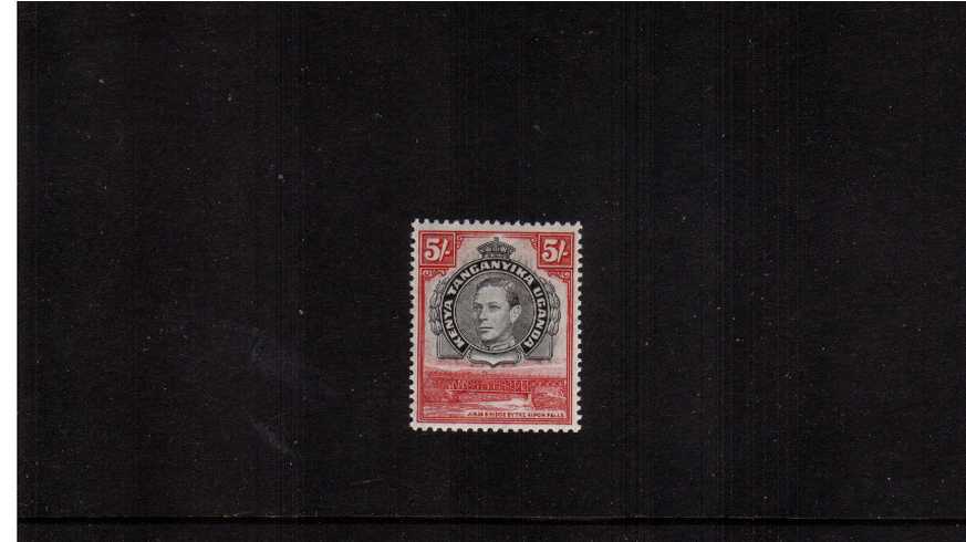 5/- Black and Carmine - Perforation 13x13<br/>
A superb unmounted mint single. 

