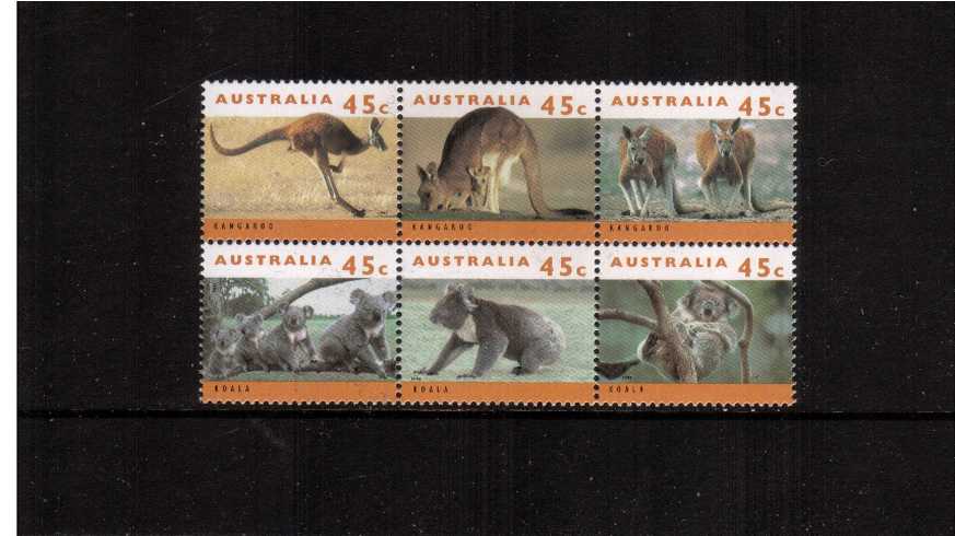 Australian Wildlife - 2nd Series<br/>
The australian wildlife in a superb unmounted mint block of six 

