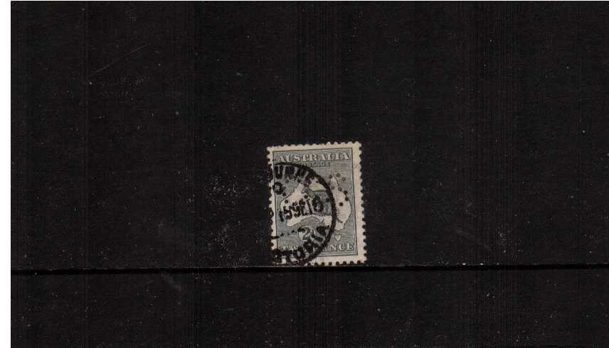 2d Grey - Die I<br/>A good used single perforated ''O S'' with part CDS