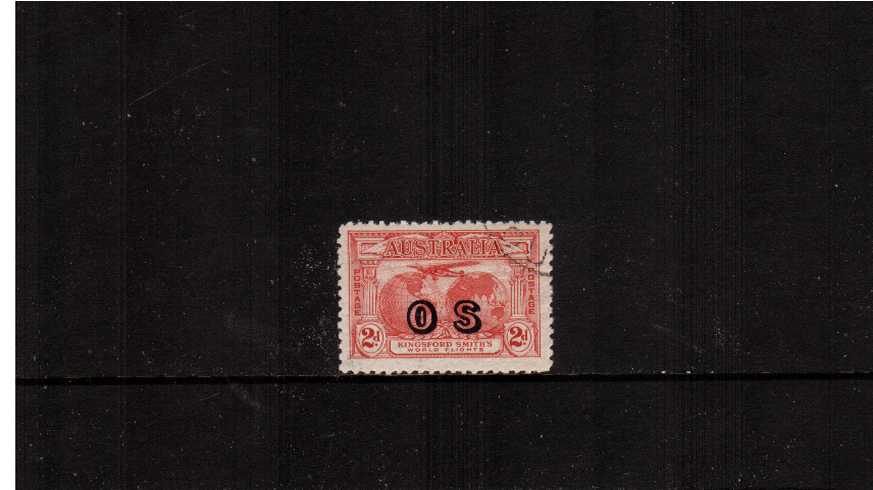 The Kingsford Smith Flight 2d overprinted ''O S'' cancelled to order. Superb!