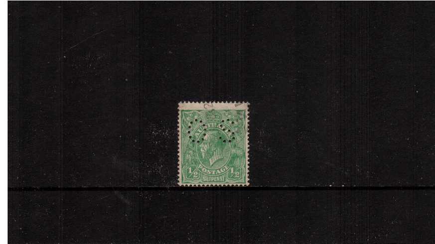 ½d Green<br/>A good used single cancelled with a feint CDS perforated ''O S''