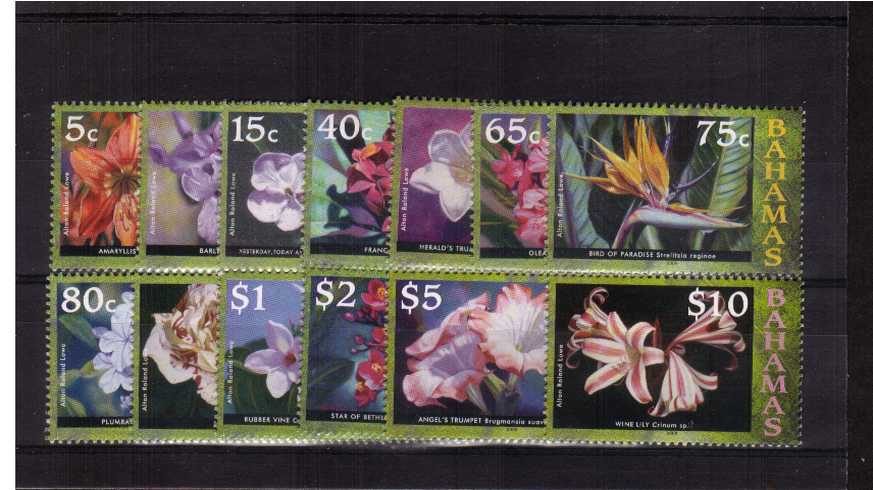 Flowers of Bahamas watermark change set of thirteen  superb unmounted mint.<br><b>XCX</b>