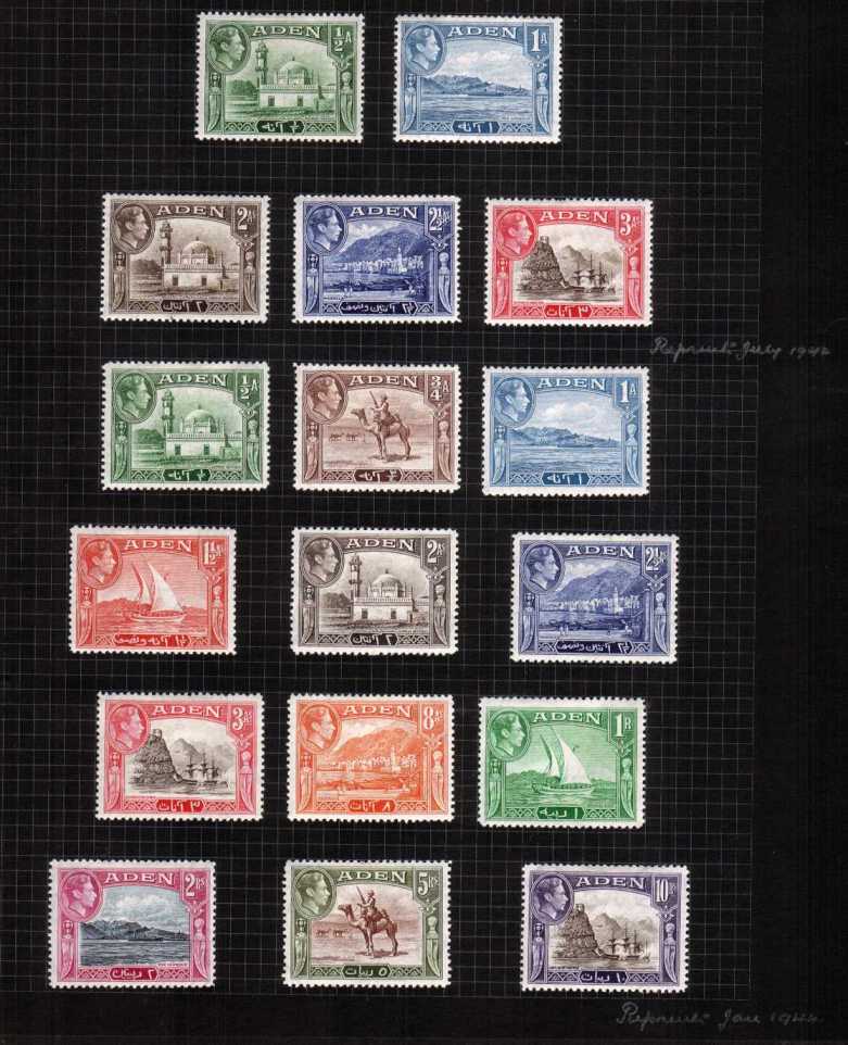 A rare group from old time collection - collector was on a ''New Issue Service''  and was sent the later printings. July 1942 and Jan 1944 reprints also a cutting from STAMP MAGAZINE  detailing same. One for the specialist!<br><b>XCX</b>